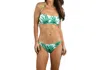 Milly Palm Trees Laced Bandeau Bikini Top In Emerald In Gold