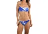 Milly Palm Trees Laced Bandeau Bikini Top In Sapphire In Blue