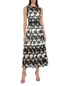 Milly Paloma Two Tone Lace Midi Dress Short Sleeve Top