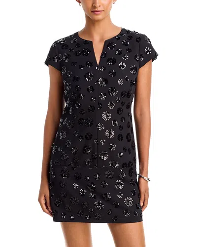 Milly Pat Sequin Mini Dress In Black