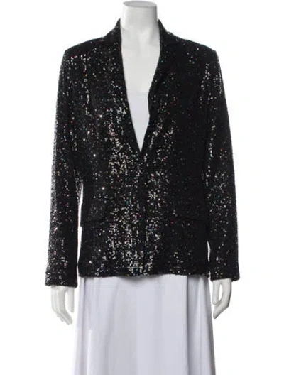 Pre-owned Milly Patterned Blazer In Black