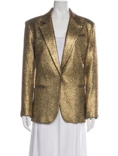 Pre-owned Milly Patterned Blazer W/ Tags In Gold