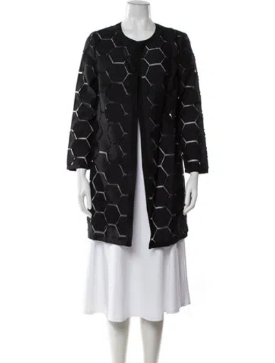 Pre-owned Milly Patterned Coat In Black