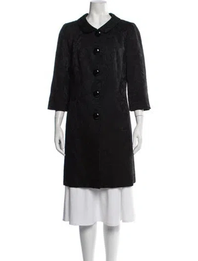 Pre-owned Milly Patterned Coat In Black