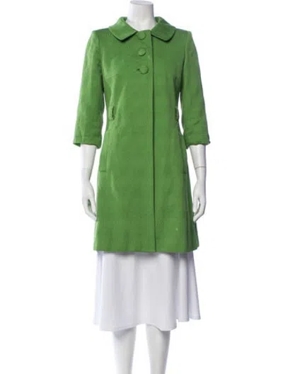 Pre-owned Milly Patterned Coat In Green