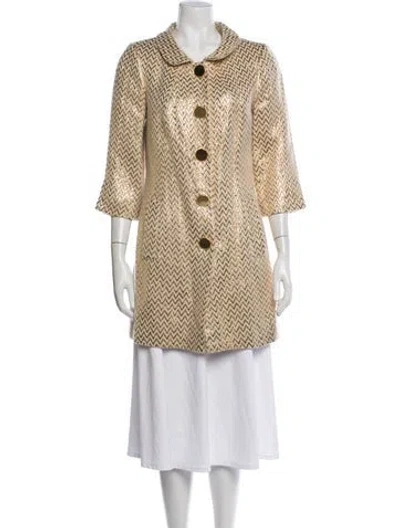 Pre-owned Milly Patterned Coat In Neutrals