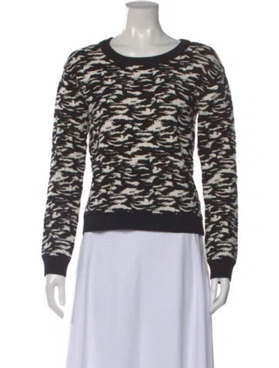 Pre-owned Milly Patterned Crew Neck Sweater In Black