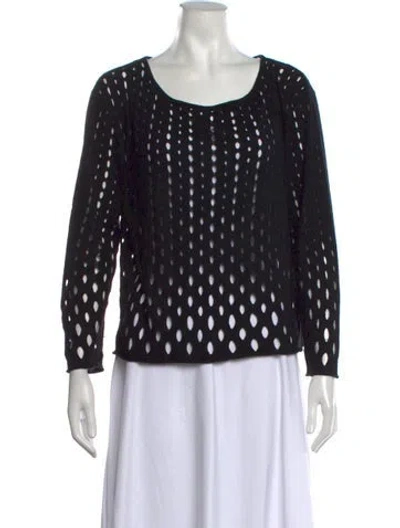 Pre-owned Milly Patterned Crew Neck Sweater In Black