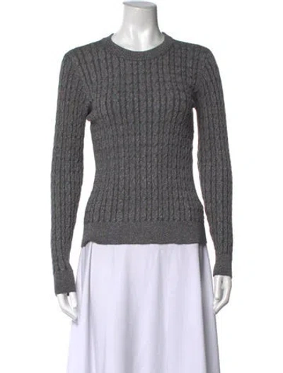 Pre-owned Milly Patterned Crew Neck Sweater In Grey