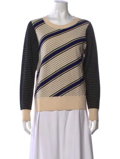 Pre-owned Milly Patterned Crew Neck Sweater In Multicolor