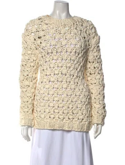 Pre-owned Milly Patterned Crew Neck Sweater In Neutrals