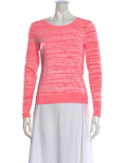 Pre-owned Milly Patterned Crew Neck Sweater In Pink