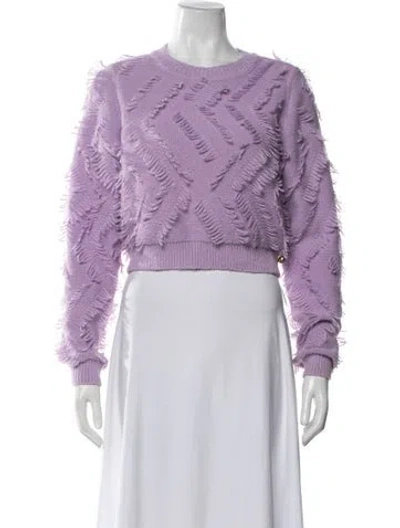 Pre-owned Milly Patterned Crew Neck Sweater In Purple