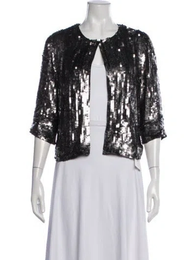Pre-owned Milly Patterned Evening Jacket In Black