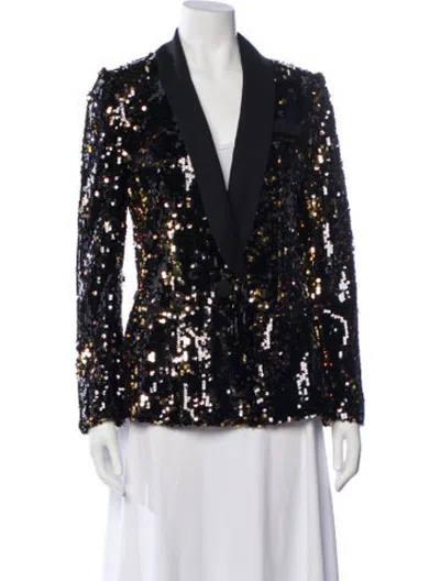 Pre-owned Milly Patterned Evening Jacket W/ Tags In Black