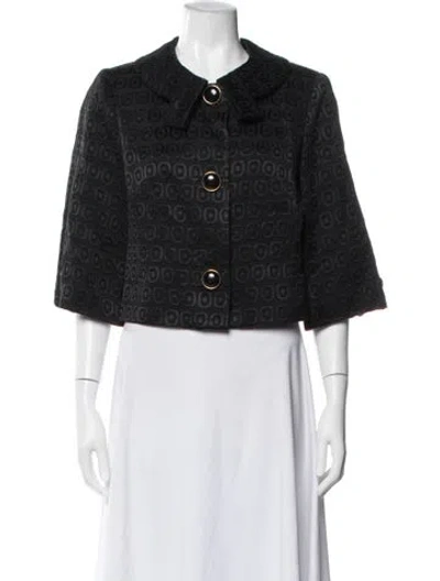 Pre-owned Milly Patterned Jacket In Black