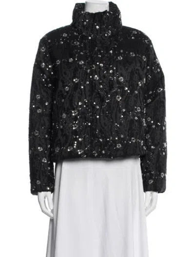 Pre-owned Milly Patterned Jacket In Black