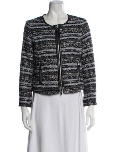 Pre-owned Milly Patterned Jacket In Black/white