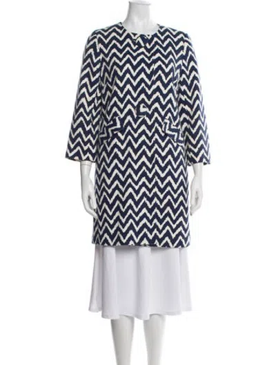 Pre-owned Milly Patterned Jacket In Blue