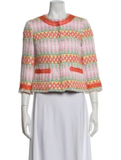 Pre-owned Milly Patterned Jacket In Pink