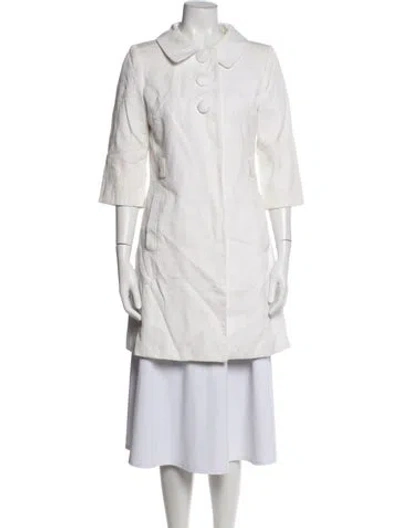Pre-owned Milly Patterned Jacket In White