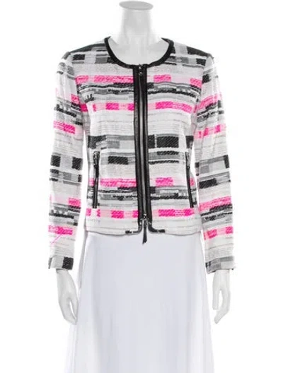 Pre-owned Milly Patterned Jacket In White