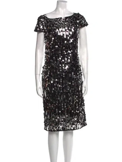 Pre-owned Milly Patterned Knee-length Dress In Black