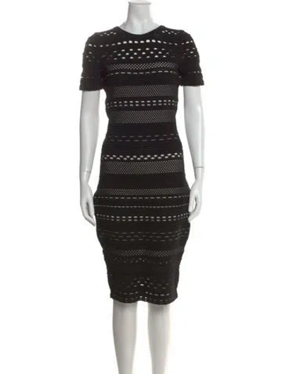Pre-owned Milly Patterned Knee-length Dress In Black