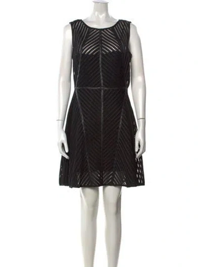 Pre-owned Milly Patterned Knee-length Dress In Black