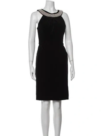 Pre-owned Milly Patterned Knee-length Dress In Black