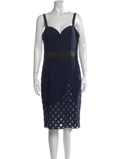 Pre-owned Milly Patterned Knee-length Dress In Blue
