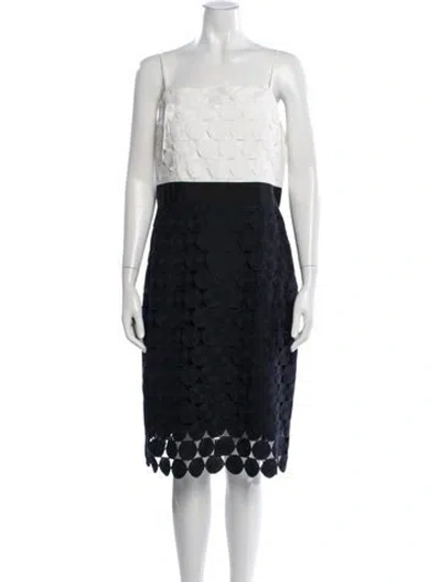 Pre-owned Milly Patterned Knee-length Dress In Blue