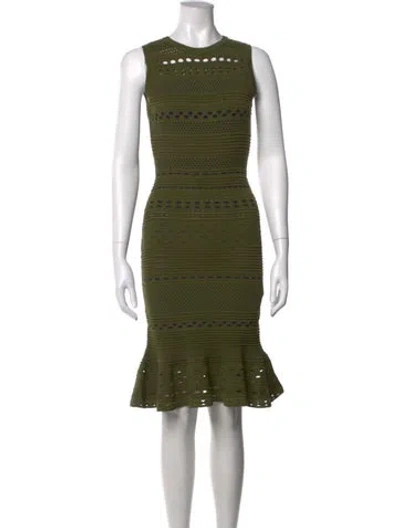 Pre-owned Milly Patterned Knee-length Dress In Blue/green