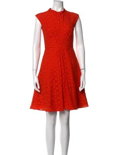 Pre-owned Milly Patterned Knee-length Dress In Orange