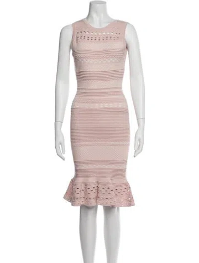 Pre-owned Milly Patterned Knee-length Dress In Pink