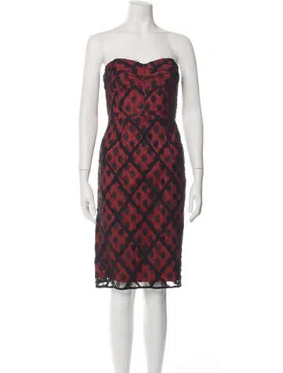 Pre-owned Milly Patterned Knee-length Dress W/ Tags In Black