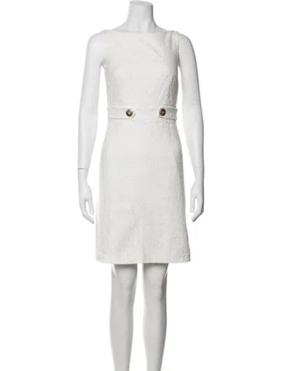 Pre-owned Milly Patterned Knee-length Dress In White