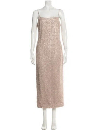 Pre-owned Milly Patterned Long Dress In Neutral