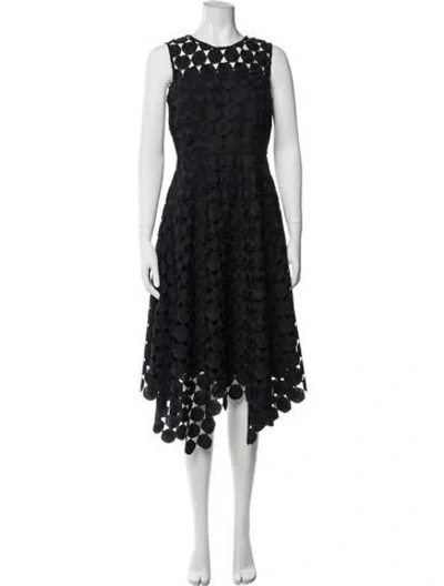 Pre-owned Milly Patterned Midi Length Dress In Blue