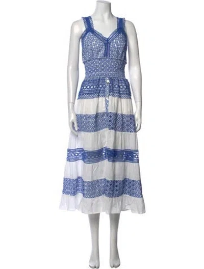 Pre-owned Milly Patterned Midi Length Dress In Blue