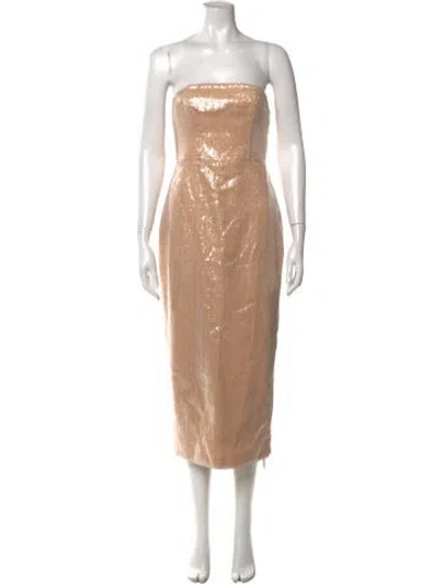 Pre-owned Milly Patterned Midi Length Dress In Neutral