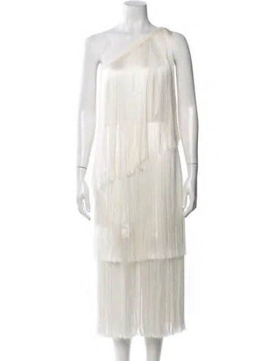 Pre-owned Milly Patterned Midi Length Dress In Neutral