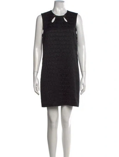 Pre-owned Milly Patterned Mini Dress In Black