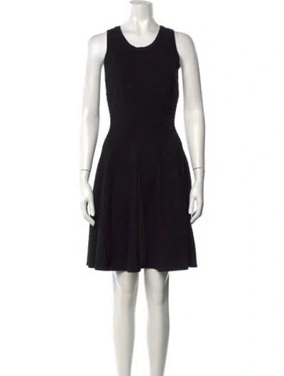 Pre-owned Milly Patterned Mini Dress In Black