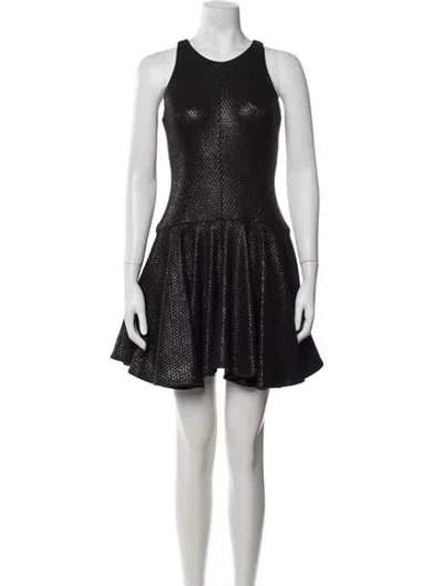 Pre-owned Milly Patterned Mini Dress In Black/metallic
