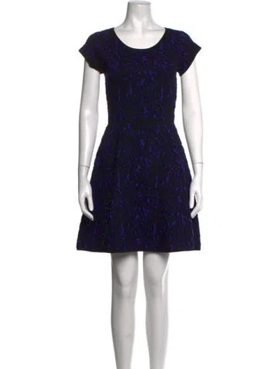 Pre-owned Milly Patterned Mini Dress In Black/purple