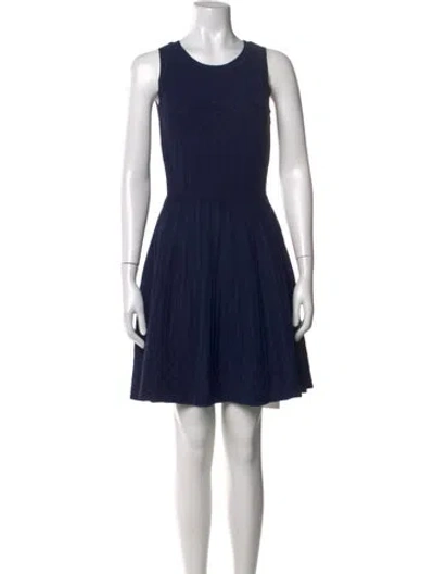 Pre-owned Milly Patterned Mini Dress In Blue