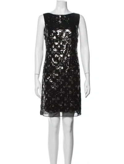 Pre-owned Milly Patterned Mini Dress In Blue