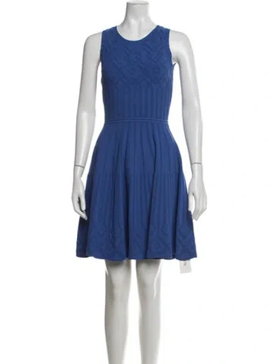 Pre-owned Milly Patterned Mini Dress In Blue