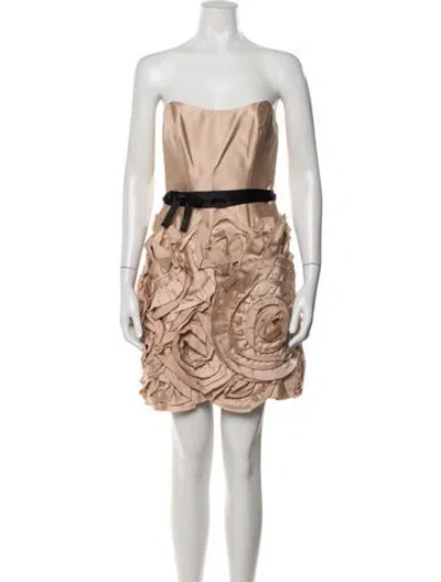 Pre-owned Milly Patterned Mini Dress In Neutral